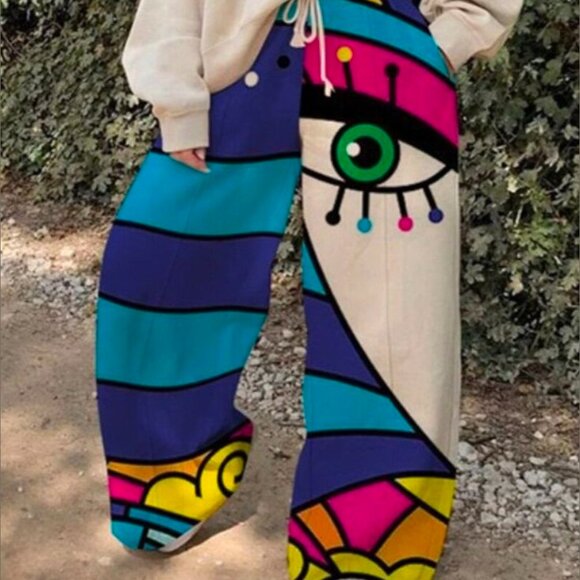 Colorblocking sweatshirt and pants set - Picture 2 of 2